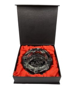 RAW GLASS ASHTRAY BLACK SMOKED GIFT BOX
