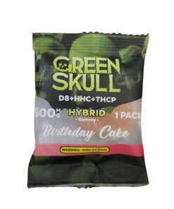 DELTA GUMMY GREEN SKULL 500MG HYBRID BIRTHDAY CAKE