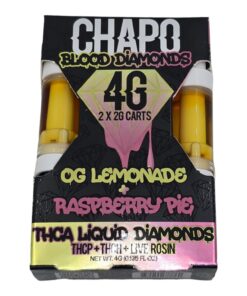 CHAPO 2GRAM X 2 CARTRIDGES THCA LIQUID DIAMONDS RASPBERRY PIE + OG LEMONADE