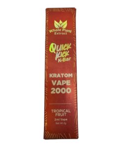 WHOLE PLANT KRATOM VAPE 2G QUICK KICK BAR TROPICAL FRUIT