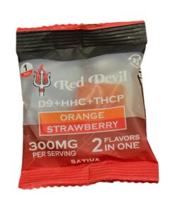 DELTA GUMMY RED DEVIL 300MG SATIVA ORANGE STRAWBERRY