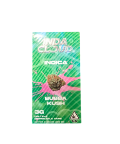 INDACLOUD DISPOSABLE 3GRAM DELTA 8 INDICA BUBBA KUSH