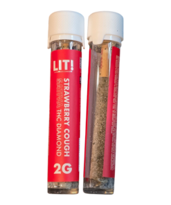 LIT! PRE ROLL 2Gx2CT THCA DIAMOND SATIVA STRAWBERRY COUGH TOTAL 4GRAM