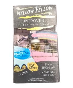 MELLOW FELLOW CARTRIDGE 1GRAM LIVE RESIN THCB, THCP & D8 INDICA ICE CREAM CAKE