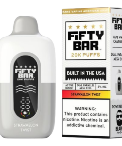 FIFTY BAR DISPOSABLE 20K MADE IN USA STRAWMELON TWIST