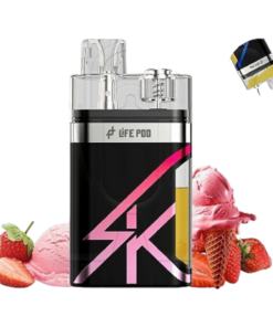 LIFE POD DISPOSABLE VAPE WITH TRANSFERABLE POD OPTION 14ML E JUICE STRAWBERRY ICE CREAM