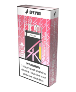 Alternative view of LIFE POD DISPOSABLE VAPE WITH TRANSFERABLE POD OPTION 14ML E JUICE STRAWBERRY ICE CREAM