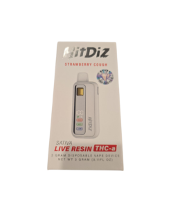 HITDIZ THCA LIVE RESIN DISPOSABLE 3GRAM SATIVA. STRAWBERRY COUGH