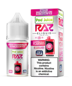 RAZ E LIQUID 35mg 5% 30ML STRAW WATERMELON BUBBLEGUM ICE