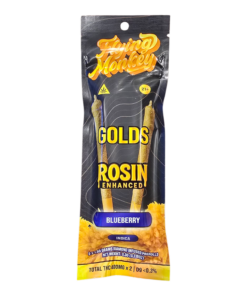 FLYING MONKEY GOLD ROSIN PRE ROLL THC 400MG 2CT 3.3G INDICA BLUEBERRY