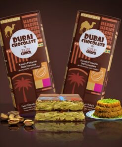 Crazy Choco Dark Kunafa Pistachio 200gram Jumbo Bar Premium Dubai Chocolate