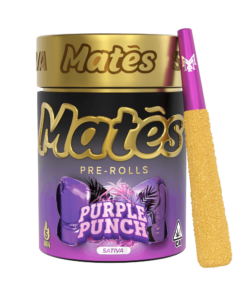 MATES PRE ROLL 5CT THCA SATIVA PURPLE PUNCH 3G TOTAL