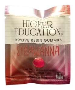 HIGHER EDUCATION DELTA GUMMY 30MG THC D9 LIVE RESIN STRAWANNA