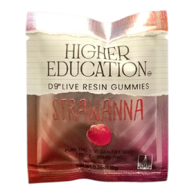 HIGHER EDUCATION DELTA GUMMY 30MG THC D9 LIVE RESIN STRAWANNA