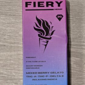 FIERY DISPOSABLE 3GRAM THCA INDICA MIXED BERRY GELATO