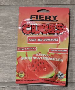 FIERY CUBES 2000MG GUMMY 10CT SOUR WATERMELON