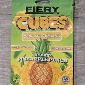 FIERY CUBES 2000MG GUMMY 10CT HYBRID PINEAPPLE PUNCH
