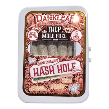DANKLEAF PRE ROLL MINI HASH HOLE WITH DIAMOND COATING 5CT THCP INDICA  MULE FUEL
