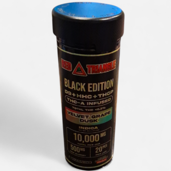 RED TRIANGLE GUMMIES 10,000MG JAR 20PCS INDICA VELVET GRAPE DUSK