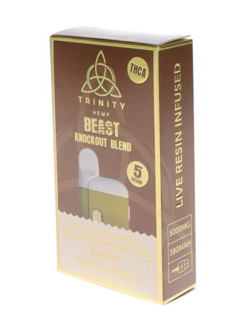TRINITY BEAST KNOCKOUT BLEND THCA DISPOSABLE 5GRAM SATIVA. TROPICAL RUNTZ