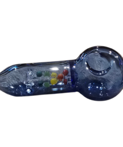 GLASS TOBACCO PIPE ROTATING DNA INSIDE 4"