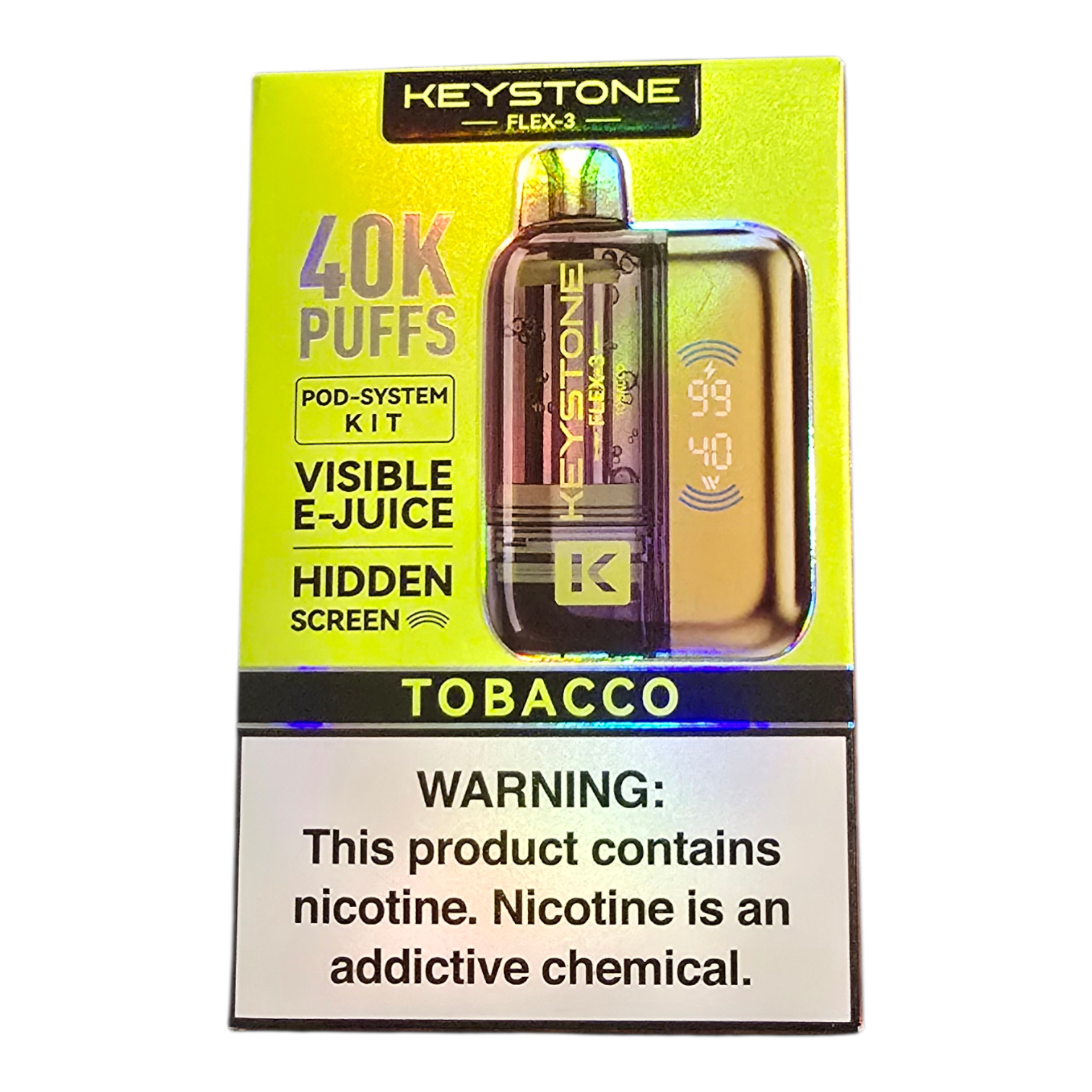 KEYSTONE FLEX 3 DISPOSABLE 40K TOBACCO