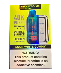 KEYSTONE FLEX 3 DISPOSABLE 40K SOUR WHITE GUMMY