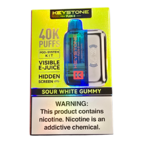 KEYSTONE FLEX 3 DISPOSABLE 40K SOUR WHITE GUMMY