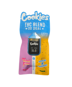 COOKIES 2G DUAL DISPOSABLE 2GRAM THC BLEND INDICA / SATIVA TRIPPLE SCOOP/ APPLE AND BANANAS