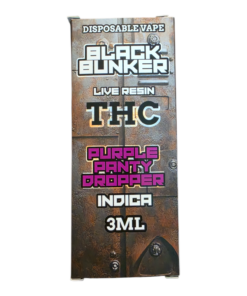 BLACK BUNKER DISPOSABLE 3GRAM THC LIVE RESIN INDICA PURPLE PANTY DROPPER