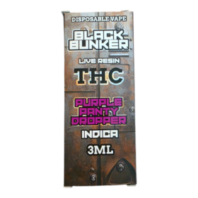 BLACK BUNKER DISPOSABLE 3GRAM THC LIVE RESIN INDICA PURPLE PANTY DROPPER