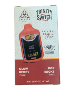 TRINITY SWITCH 2GRAM LIVE LIQUID DIAMOND DISPOSABLE DUAL FLAVOR HYBRID GLOW BERRY / INDICA POP ROCKS