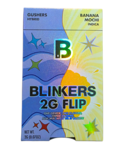 BLINKERS 2GRAM FLIP DISPOSABLE DUAL FLAVOR HYBRID GUSHERS / INDICA BANANA MOCHI