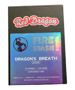 RED DRAGON FIRE STASH SERIES 3.5GRAM LIVE RESIN THCP DISPOSABLE SATIVA DRAGON'S BREATH
