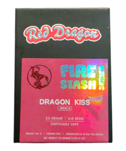 RED DRAGON FIRE STASH SERIES 3.5GRAM LIVE RESIN THCP DISPOSABLE INDICA DRAGON KISS