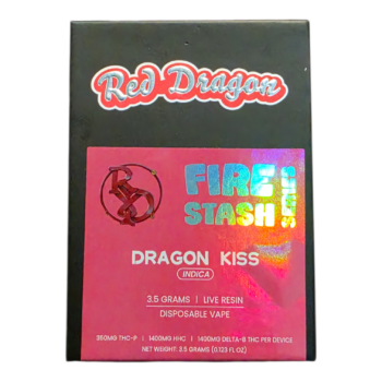 RED DRAGON FIRE STASH SERIES 3.5GRAM LIVE RESIN THCP DISPOSABLE INDICA DRAGON KISS