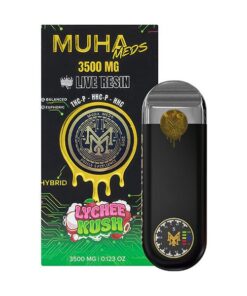 MUHA DISPOSABLE 3.5GRAM *NEW* LIVE RESIN HYBRID LYCHEE KUSH