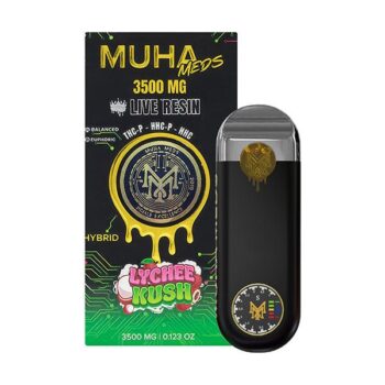 MUHA DISPOSABLE 3.5GRAM *NEW* LIVE RESIN HYBRID LYCHEE KUSH