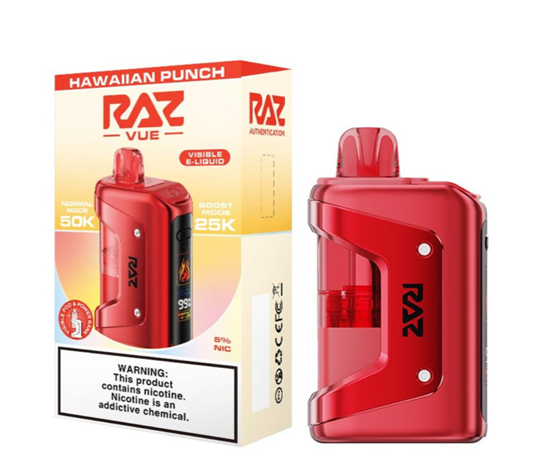 RAZ VUE 50000 REUSEABLE BATTERY POD KIT HAWAIIAN PUNCH