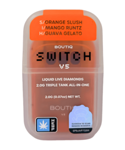 Alternative view of BOUTIQ SWITCH 2GRAM LIQUID LIVE DIAMOND DISPOSABLE TRIPPLE TANK 3 FLAVORS S/ORANGE SLUSH I/MANGO RUNTZ H/GUAVA GELATO