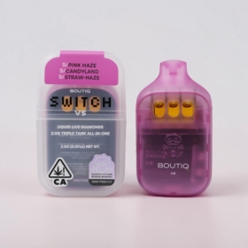 BOUTIQ SWITCH 2GRAM LIQUID LIVE DIAMOND DISPOSABLE TRIPPLE TANK 3 FLAVORS  S/PINK HAZE S/CANDYLAND S/STRAW-HAZE