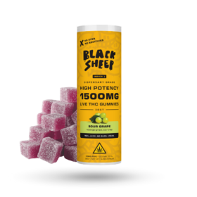 BLACK SHEEP LIVE THC GUMMIES 1,500MG JAR 30PCS INDICA SOUR GRAPE