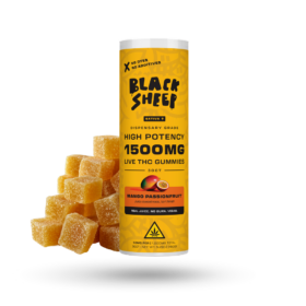 BLACK SHEEP LIVE THC GUMMIES 1,500MG JAR 30PCS SATIVA MANGO PASSIONFRUIT