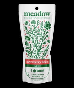 MEADOW DIAMOND INFUSED PRE ROLL THC 2Gx2= 4G 2CT INDICA STRAWBERRY FIELDS