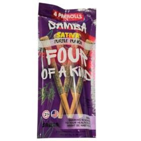 SAMBA PRE ROLL 4CT 2G EACH / TOTAL 8 GRAM FOUR OF A KIND SATIVA PURPLE KUSH