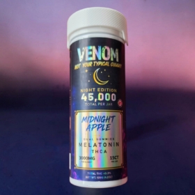 VENOM GUMMIES 45,000MG JAR 15PCS 3000MG EACH INDICA MELATONIN MIDNIGHT APPLE
