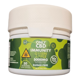 ONLY CBD IMMUNITY GUMMIES 100MG PER GUMMY 5000MG PACK 50CT GREEN APPLE