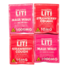 DIAMOND LIT 2CT X 4 PACKS. 1000MG PER PACK. 8 GUMMIES TOTAL. SATIVA STRAWBERRY COUGH AND MAUI MAUI